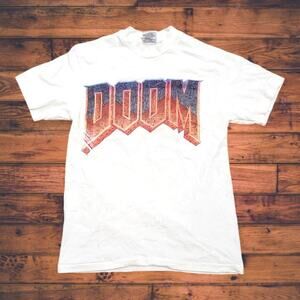 Vintage 90s doom id software PC Videogame shirt sz Small